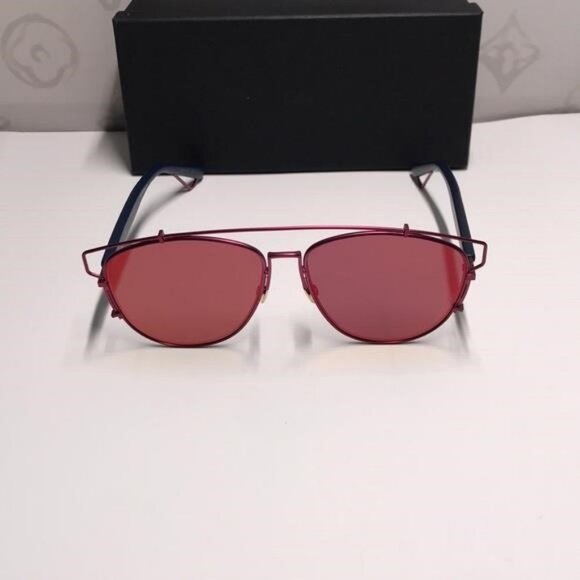 New Authentic DIOR Technologic TTVH 57mm Unisex Sunglasses – Matte Red & Blue - Picture 11 of 15
